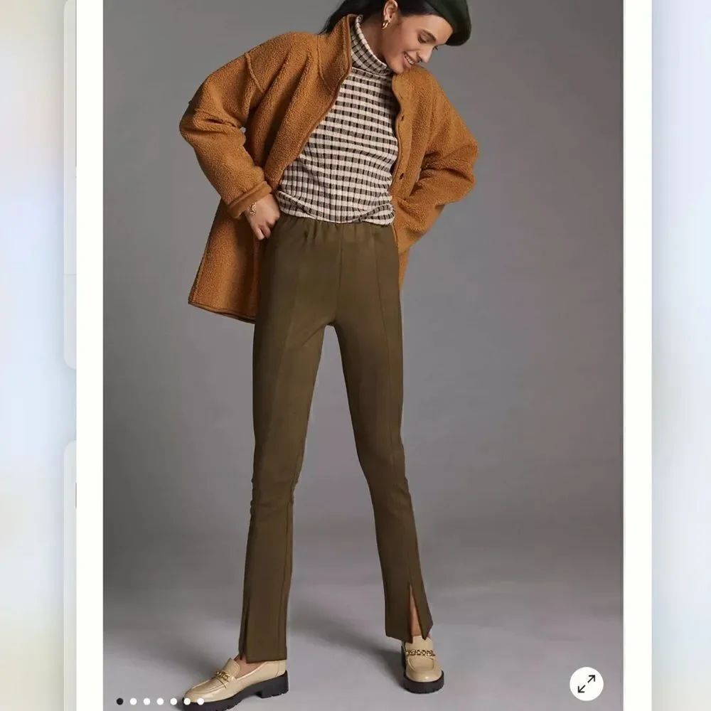Anthropologie | Avec Les Filles Slit-Front Sueded Leggings Size XS